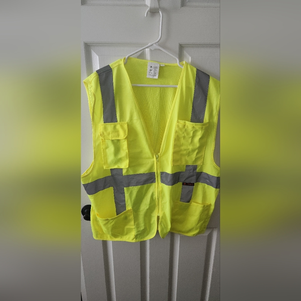 NEW 3C Products Neon Green Surveyor Safety Vest XL